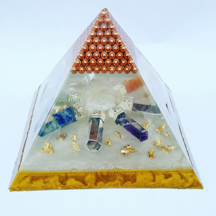 Orgonite pyramid 7 chakra orgone pyramid generator emf protection cell phone protection